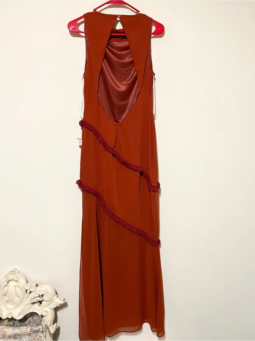 NWT Lady Pipa Grace Dress Sz Large Chiffon Rust $280